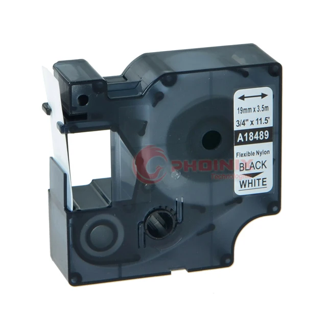 Rhino 18489 Compatible Flexible Nylon Industrial Label Tape 3/4 19mm Cartridge Work with DYMO Rhino 5200 4200 6000 LabelWriter