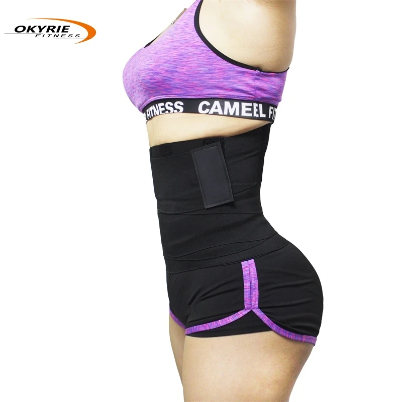 Okyrie new product custom logo red loop corset top belly stomach tummy band waist trainer wrap