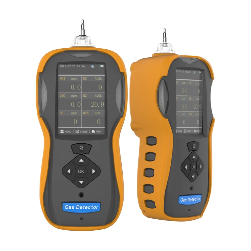 Hot sales multi gas detector 6-in-1 gas analyzer co/co2/o2/h2s/voc/ch4 gas detector with bluetooth printer