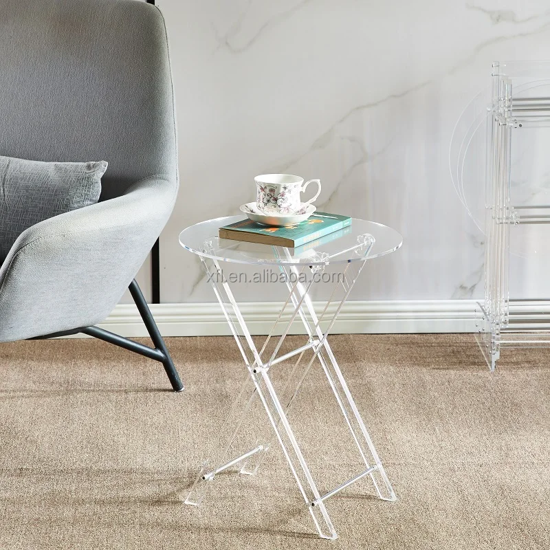 Factory customize  acrylic table set acrylic folding table coffee table for home decoration