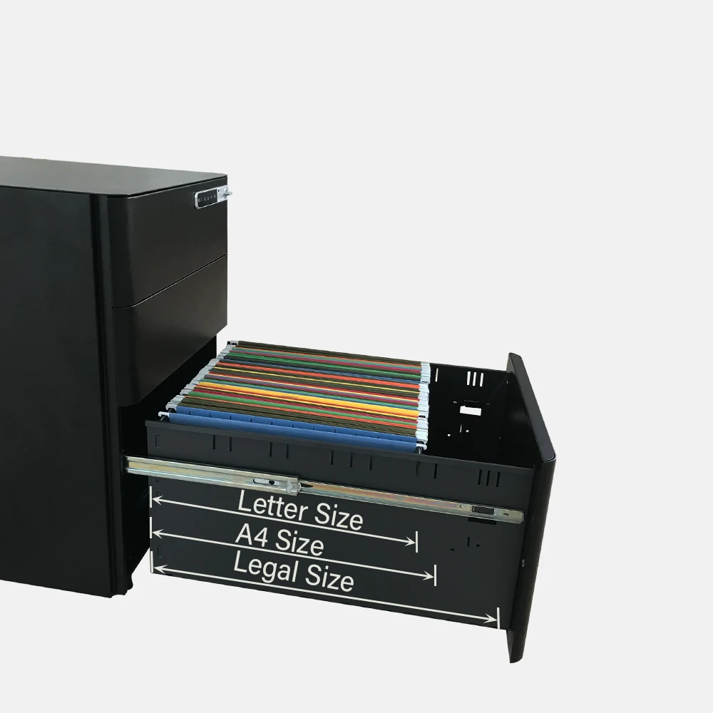 Office Electronic Password Lock 3 drawers mobile pedestal or cabinet