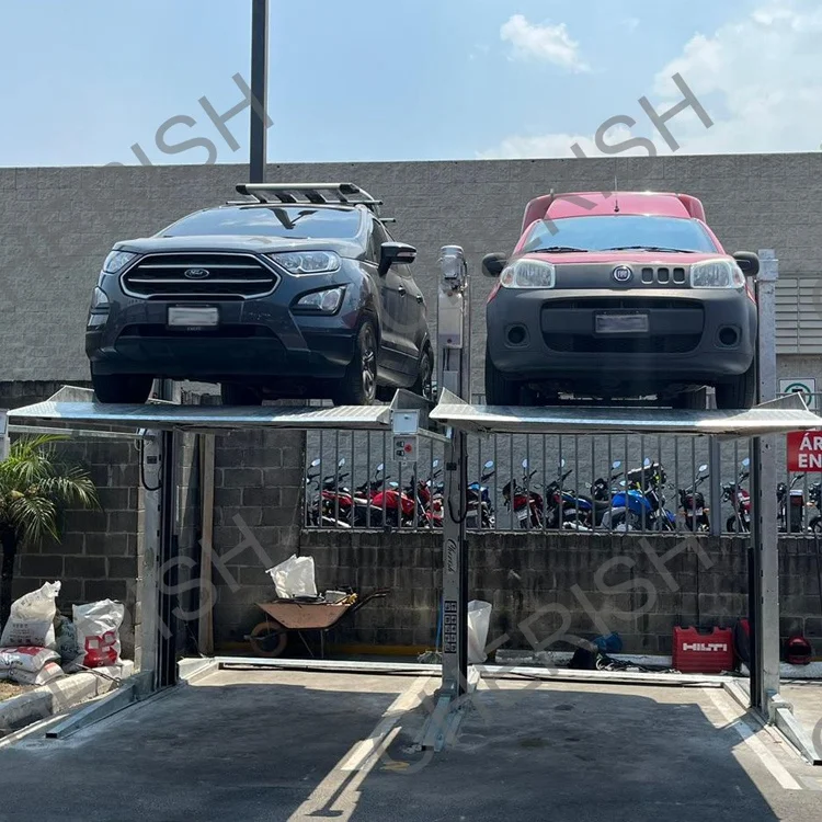 hydraulic double level parking lift car garage elevators