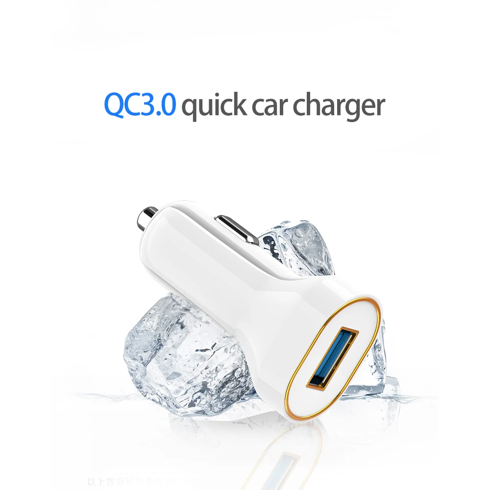  Заводская оптовая продажа высокое качество запатентованный дизайн Led Автомобильное зарядное устройство для телефона QC3.0