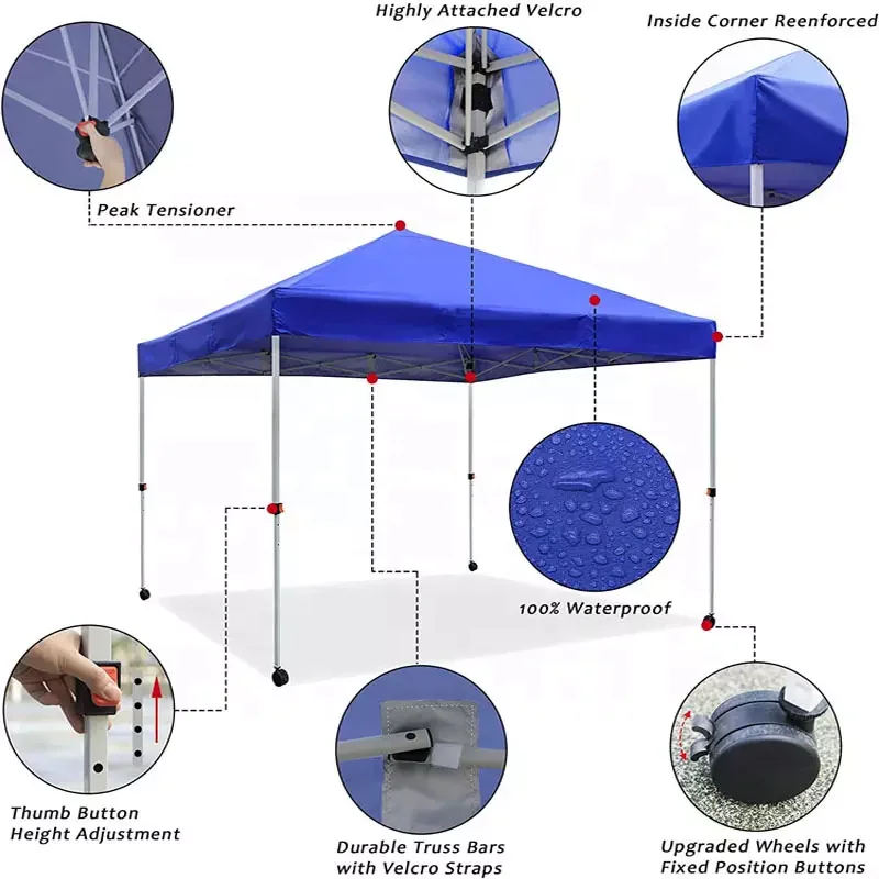 Awning Marquee Gazebo Canopy Trade Show Tent Instant Custom Easy Ez up Event 10x10 3X3 Pop up Aluminium Folding Pdyear Outdoor