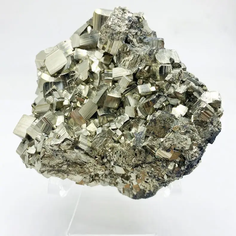 High quality natural pyrite stone crystal cluster druzy rough mineral specimen copper pyrite cluster price