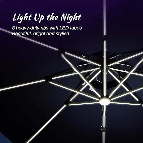 Beach Umbrella Outdoor sun garden parasol umbrella Patio Umbrellas with LED light