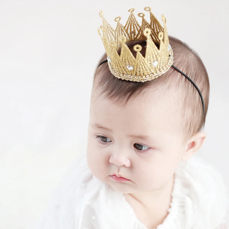 Happy birthday children crown headdress wholesale baby girls hair mini Tiaras Crown for party