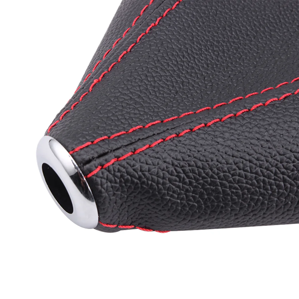 JDM Universal Black PVC Grain Shifter Knob Boot Cover Stitching Blue Red Black For Manual Automatic Gear Shift Collars