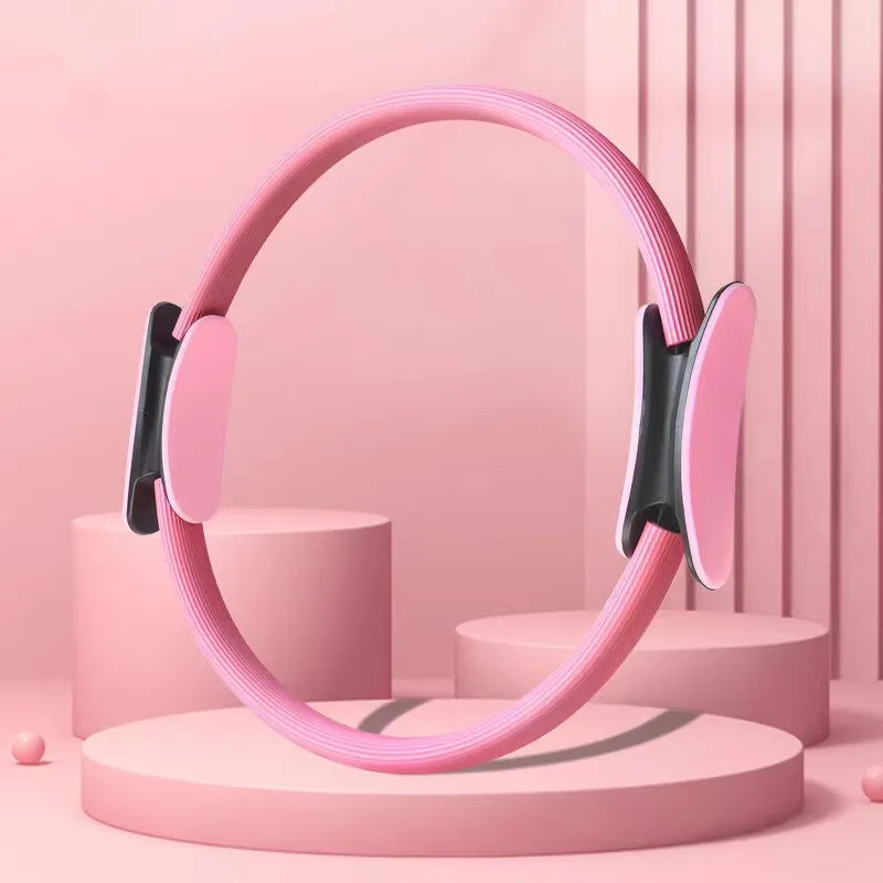 Custom Logo NBR Double Handle Pilates Ring Slimming Body Building Exercise Fitness Gym Accessory Indoor Yoga Wheel Circle