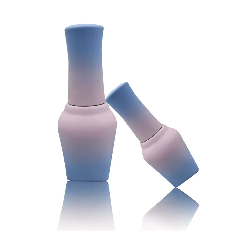 Best Quality Modern Empty Unique Frosted Gradient Purple Bottle Nail Polish 15ml Nail Polish Bottle