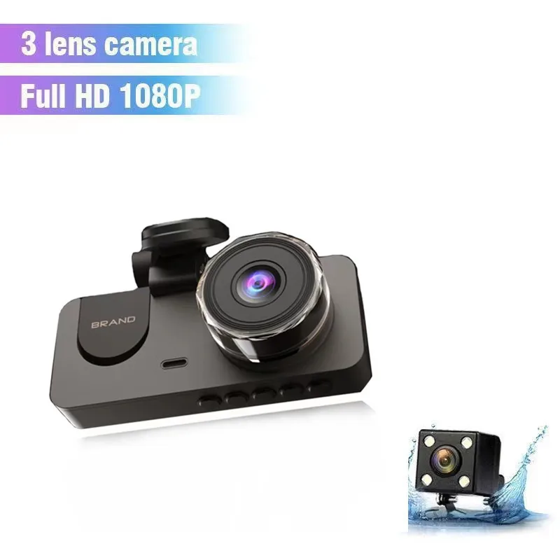 wholesale 2.0 inch IPS screen Car camera Front Rear 3 Channel Recording 1080p FHD Dash Cam Wifi Car DVR