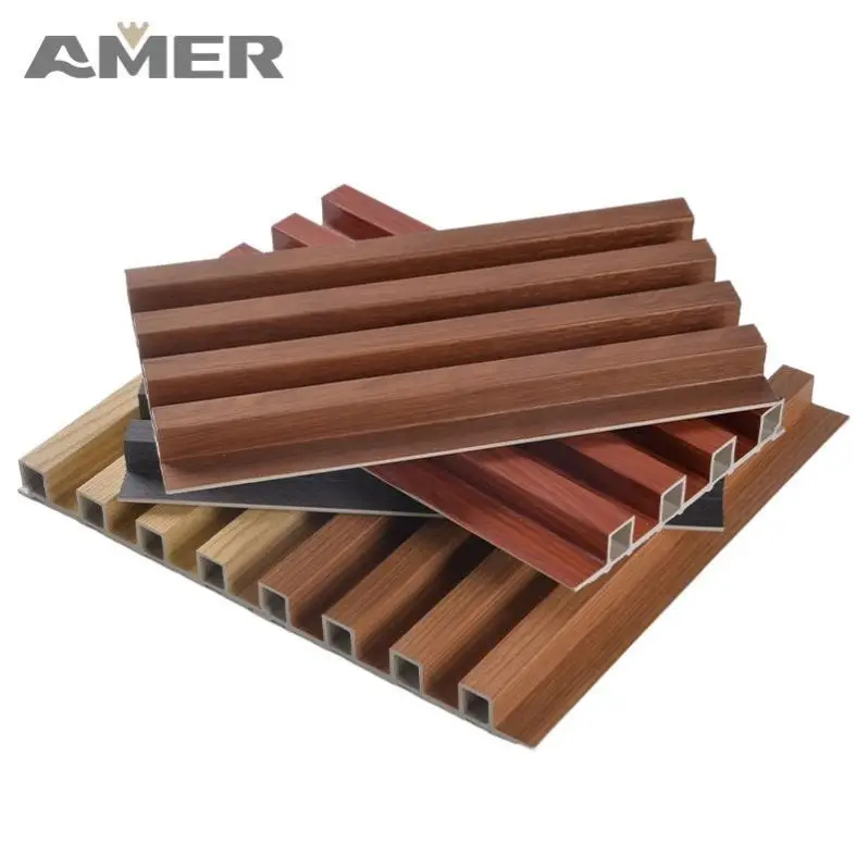 Amer Factory price Outside Co-extrusion Wpc Wall Board Building Exterior Decoration Wood Plastic Composite Cladding Panel