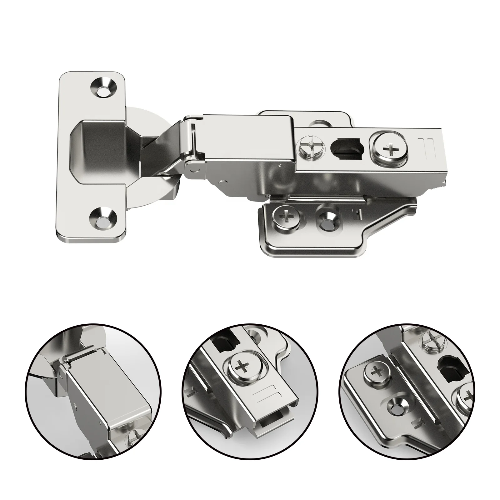 3D Eccentric Adjustable Clip On Soft Close Hinge 35mm Cup Two Way Kitchen Cabinet Concealed Hinge 9712S