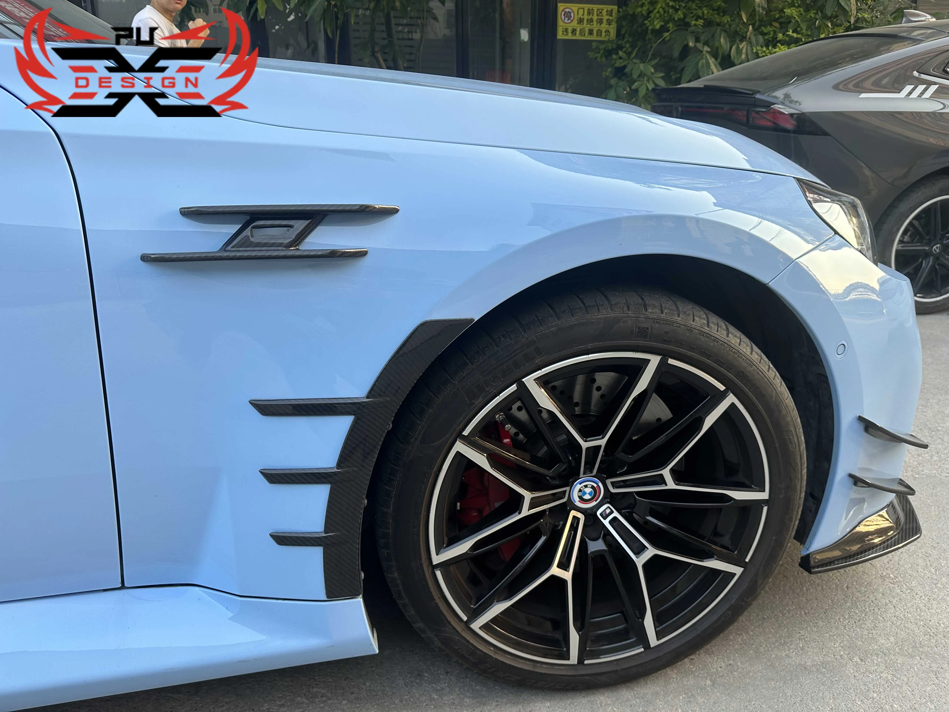 High Quality Dry Carbon Fiber AC Style Fender Trim Side Fender for BMW M2 G87 Car Bumper Air Vent Trim wheelbrow