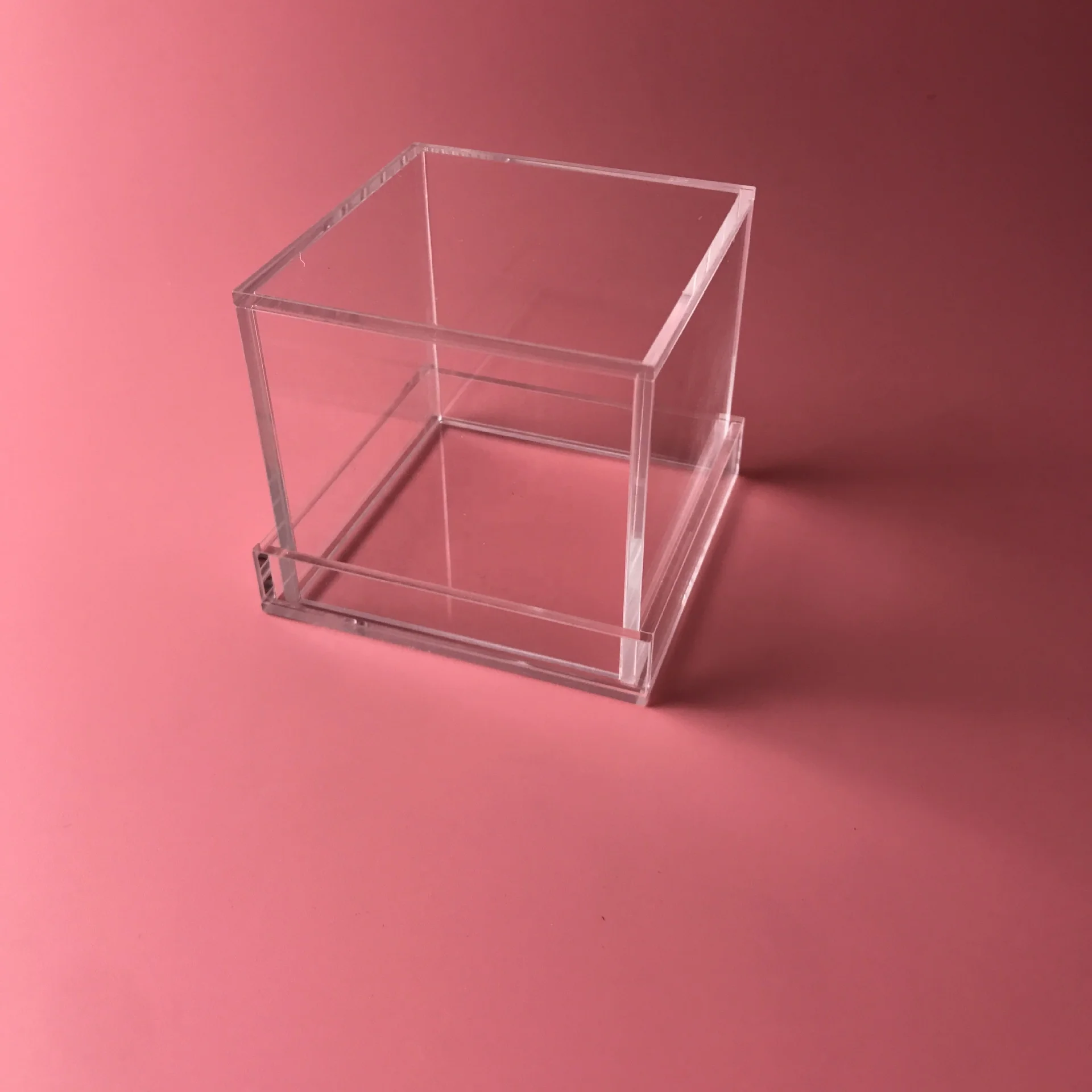 Acryl Custom Hand High Transparent square Jewelry Storage Plastic Box Can Be Printed LOGO