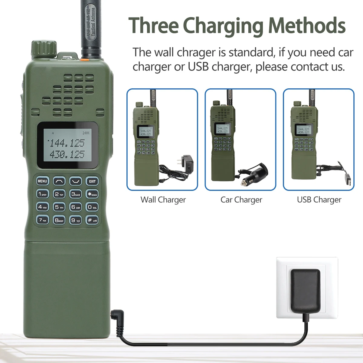 Baofeng AR-152 15W Powerful Walkie Talkie Green Tactical Game Radio UHF/VHF MBITR Tactical AN /PRC-152 2-Way Radio