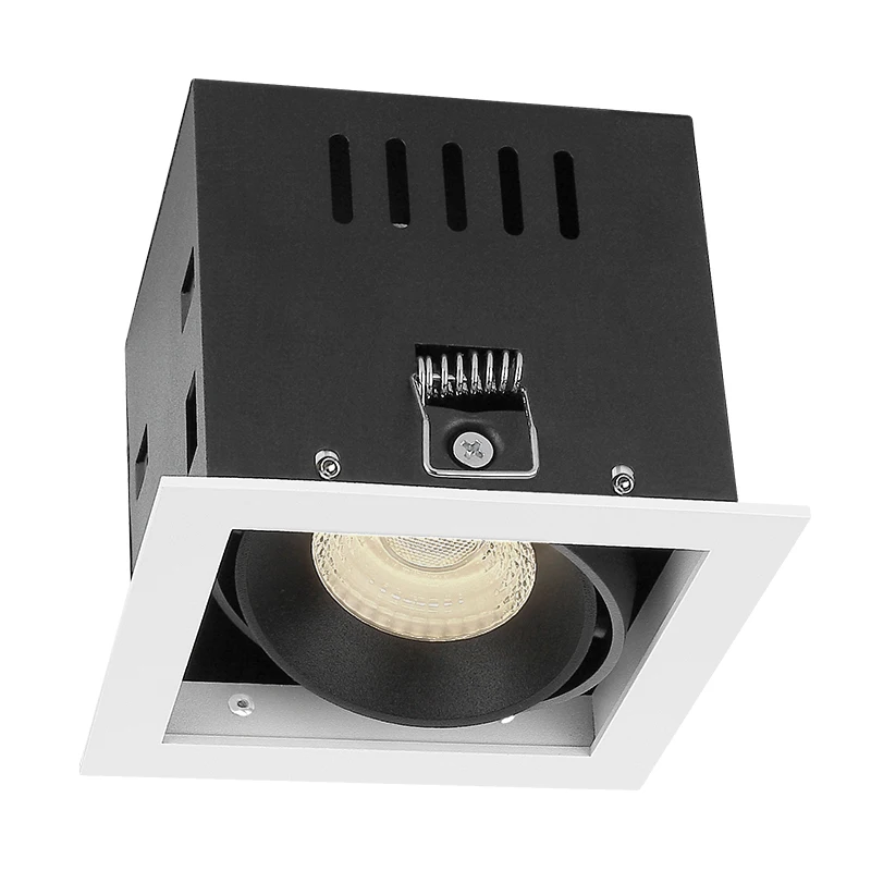 5W 7W 10W 12W 15W Square 2 Heads 3 Adjustable Led Cob Grille Light Recessed Downlights Ceiling lighting Dimmable