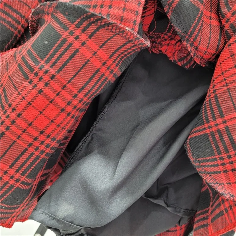 Irregular Red and Black Plaid Pleated Skirt for Women 2024 Spring/Summer New Sexy Hot Short Hip Skirts