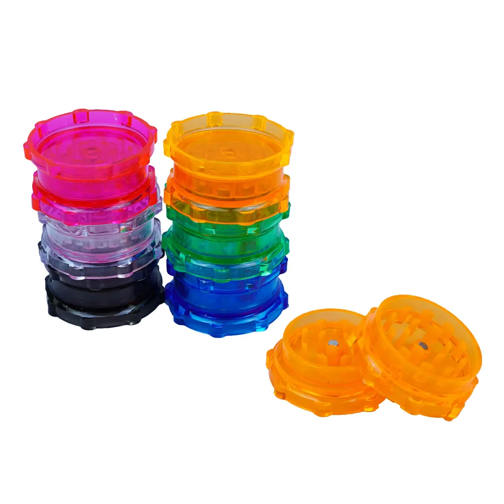 Wholesale Tobacco Grinder  Custom Logo 2 Layer Portable Plastic Grinder For Dry Herbs And Tobacco Leaves Grinding