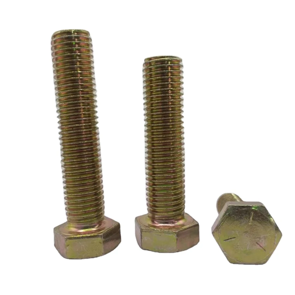 China Factory Fasteners sale 8.8 grade hexagonal bolt DIN931 M8 M16 M20 M22 Stainless Steel Hex Bolt and Galvanized Bolt