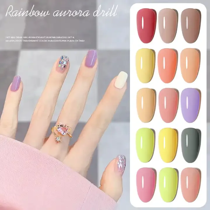 Misscheering Acrylic Nail Gel Polish Learner UV Milky White Whole Set 66 Color Gel Nail Polish Private label Enamel Varnish