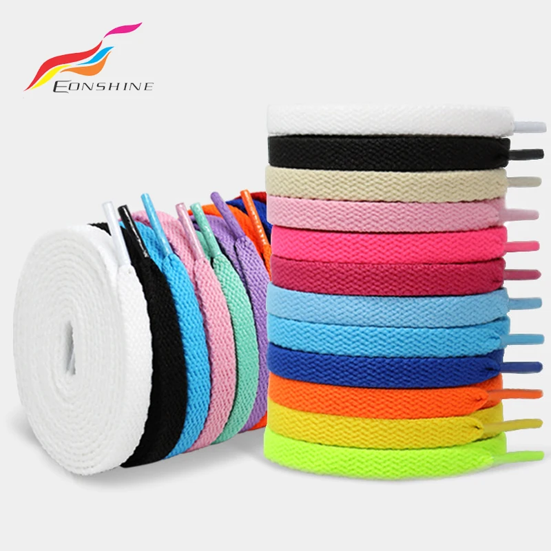 Wholesale Multi Colors Polyester Flat Rope 8mm thickened Shoelaces For Runner