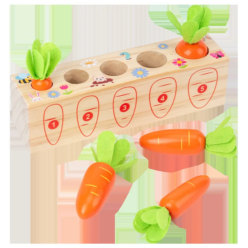 Wooden Fun Number Pulling Radish Early Education Toy