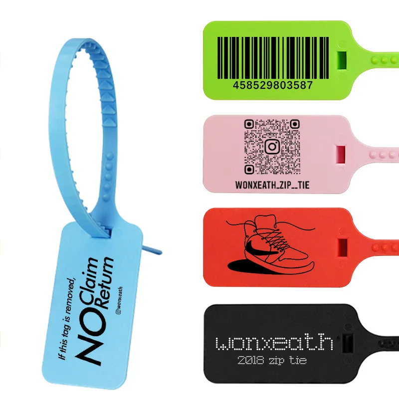 Custom Garment Brand Printed Logo Hanging Tag Personalized Clothing Security Plastic Hang Tags Label for Clothes