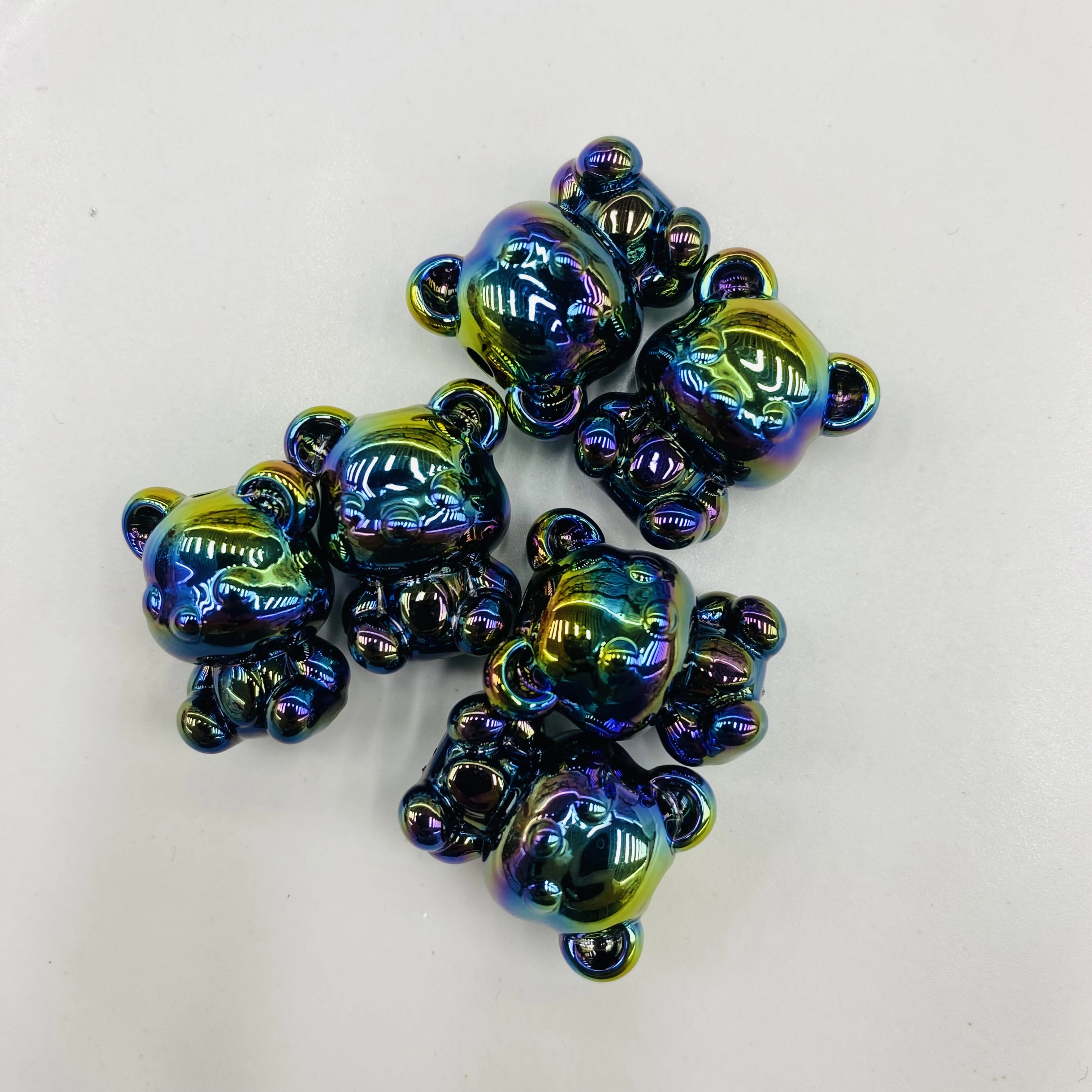 AB Color ACrylic DIY Plastic & Lucite Beads Cute Cartoon Violent Bear Bracelet & Necklace Accessories Wholesale Jewelry Making