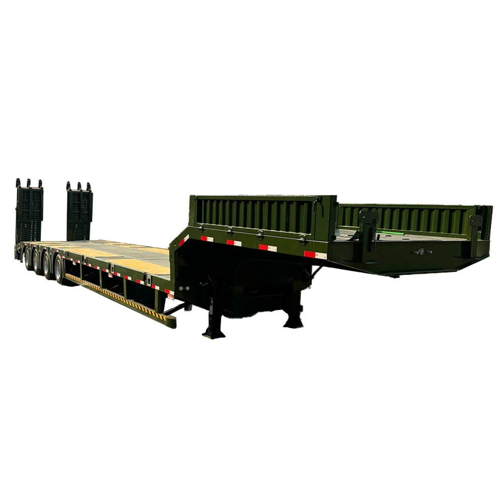 Factory 3 Axles 60Ton low trailer semi truck trailer 3 axle semi trailer lowbed semi truck price With Factory hot sale