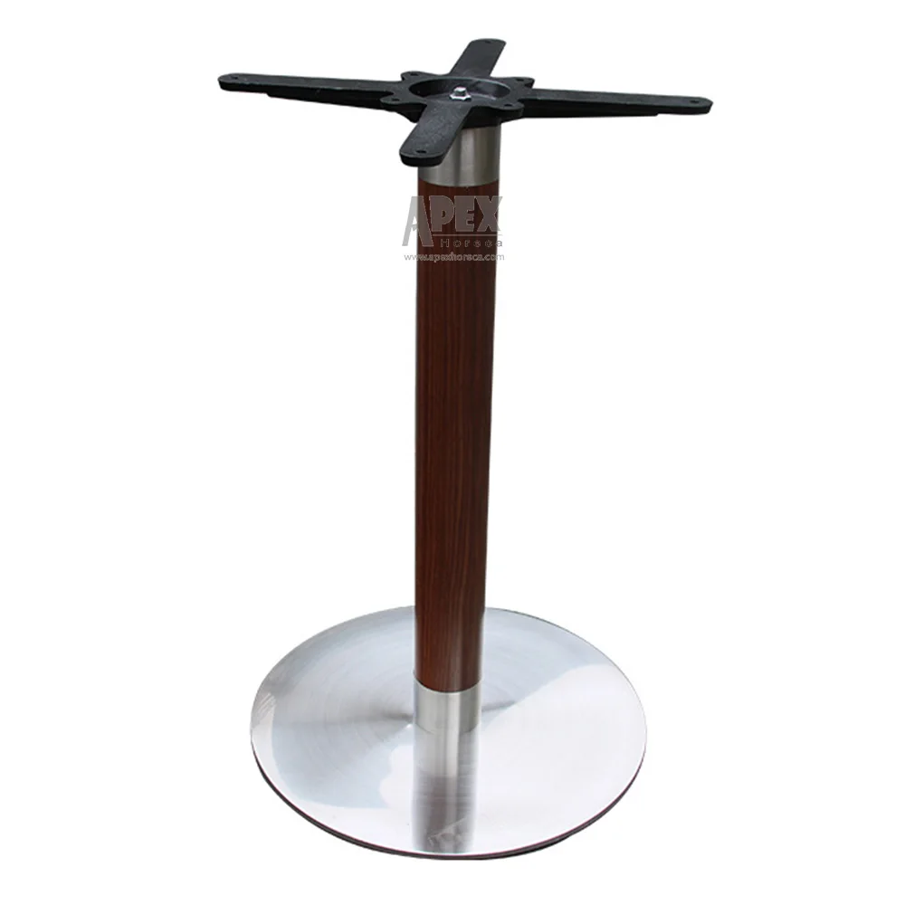 Furniture accessories modern industrial round stainless steel wood finishing design customized table base
