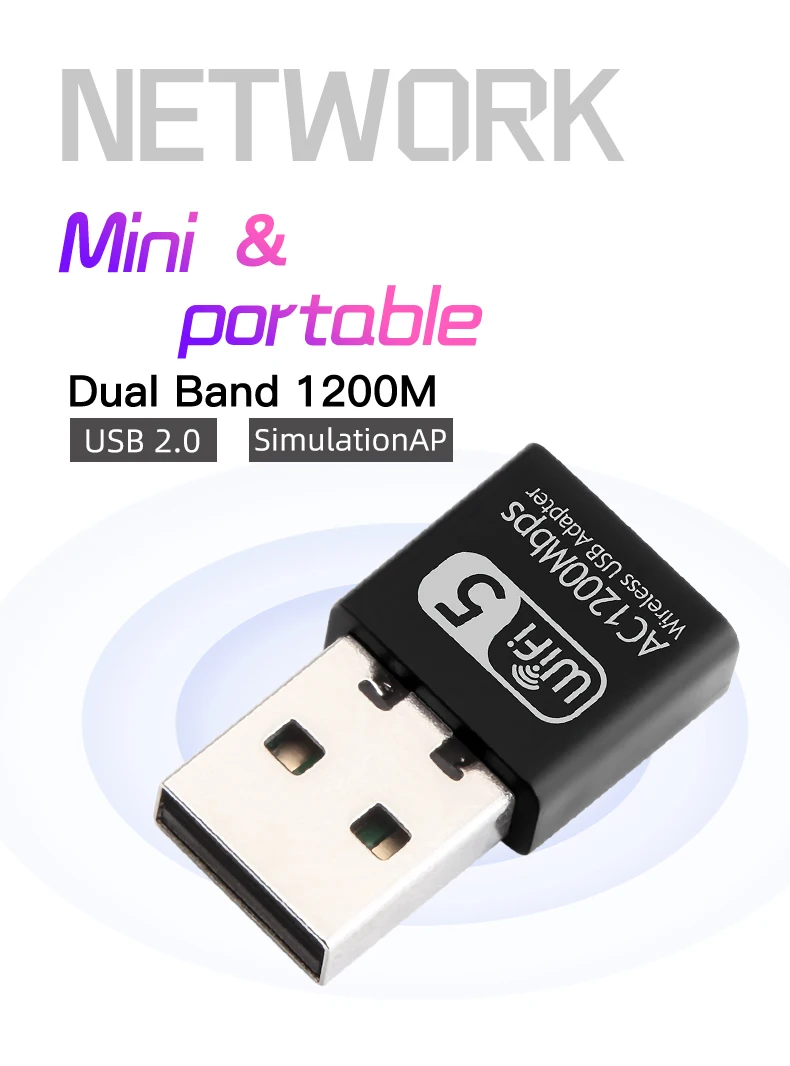 Двойной Band2.4G 5G AC1200Mbps TPLINK USB 3 0 Wi-Fi 802 11 ac беспроводной сетевой приемник для док-станции стационарного персонального компьютера мини