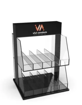 Plexiglass Condom Display with Bracket Acrylic Wall Condom Display Rack