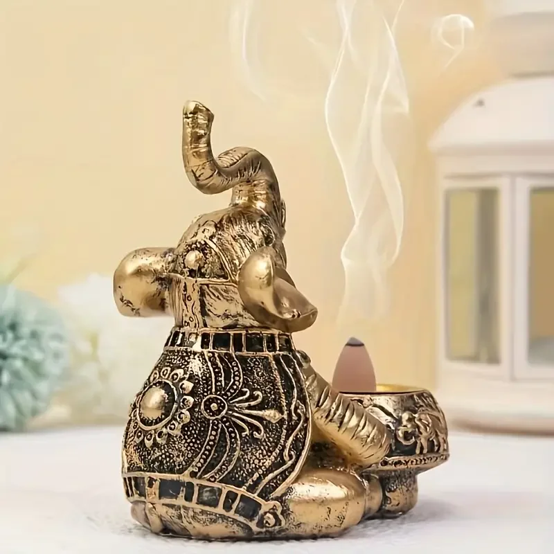 Handcrafted Elephant Incense Burner for Home Decor Elephant Candle Holder