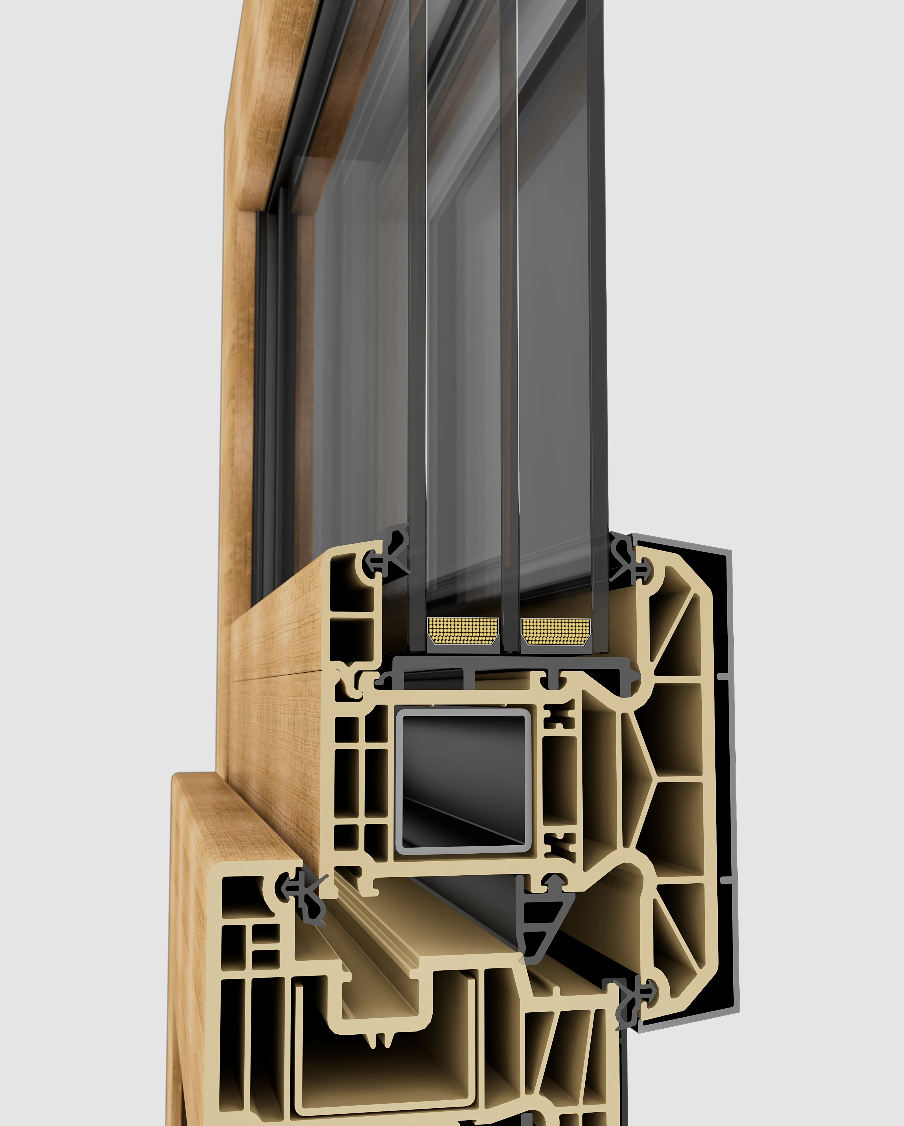 Fuson Windproof Hurricane Impact Glass Windows UPVC Window Frame Vinyl Casement Double Glazed PVC