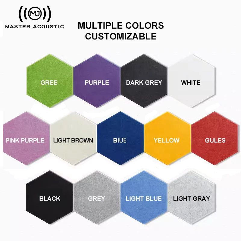 Master acoustic Music Studio Equipment Sound Proof Hexagon PET Self-adhesive Decoration Polyester Acoustic Panels