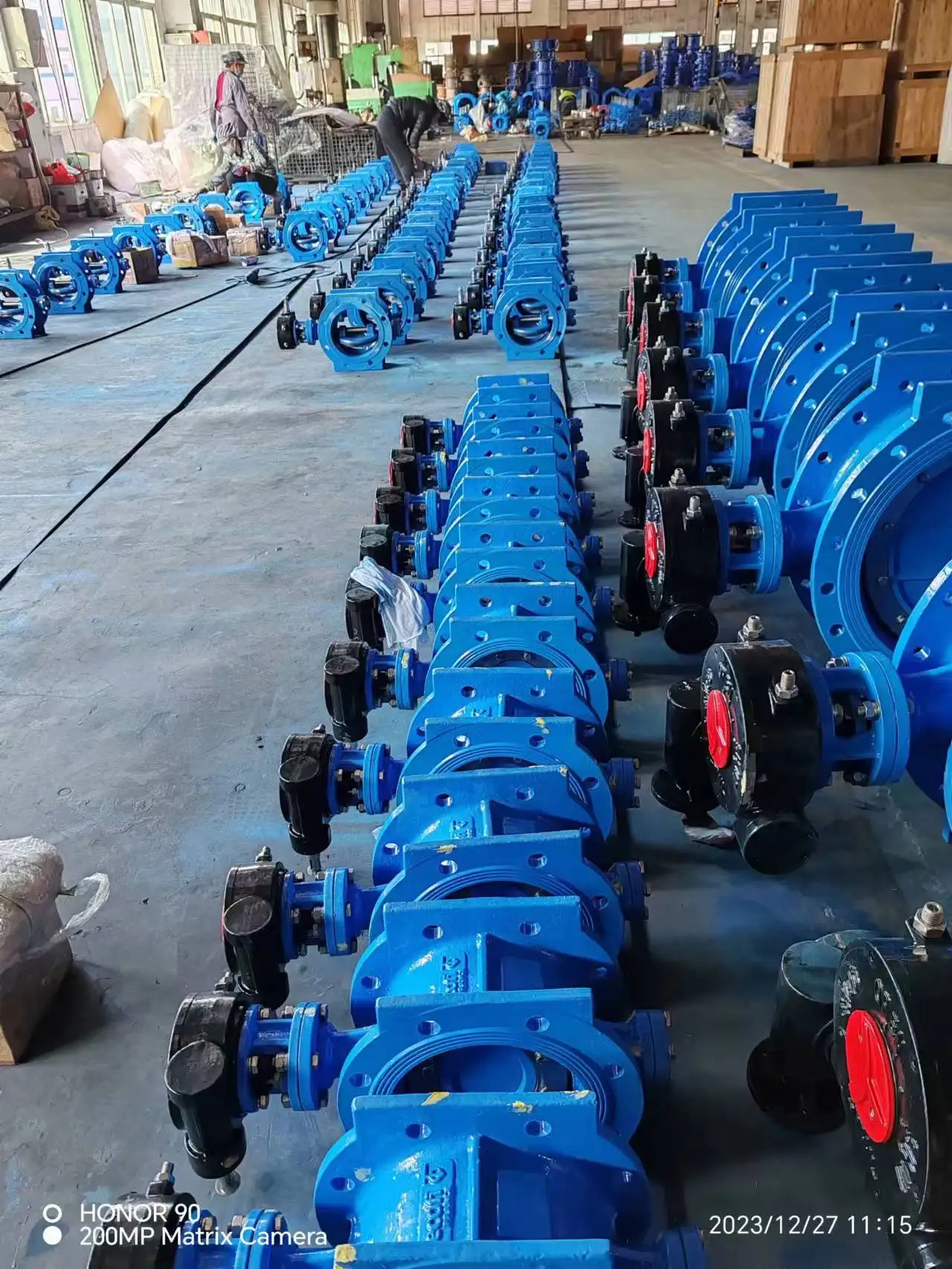 DN400 flange double eccentric Butterfly Valve ductile iron body EPDM seat with gearbox for water face to face EN558 Series 13 14
