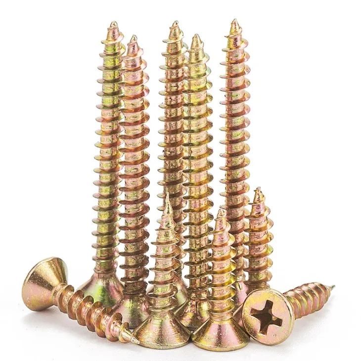 Hot Sale Wood CSK Chipboard Screw Yellow Zinc Plated Galvanized Chipboard Screw