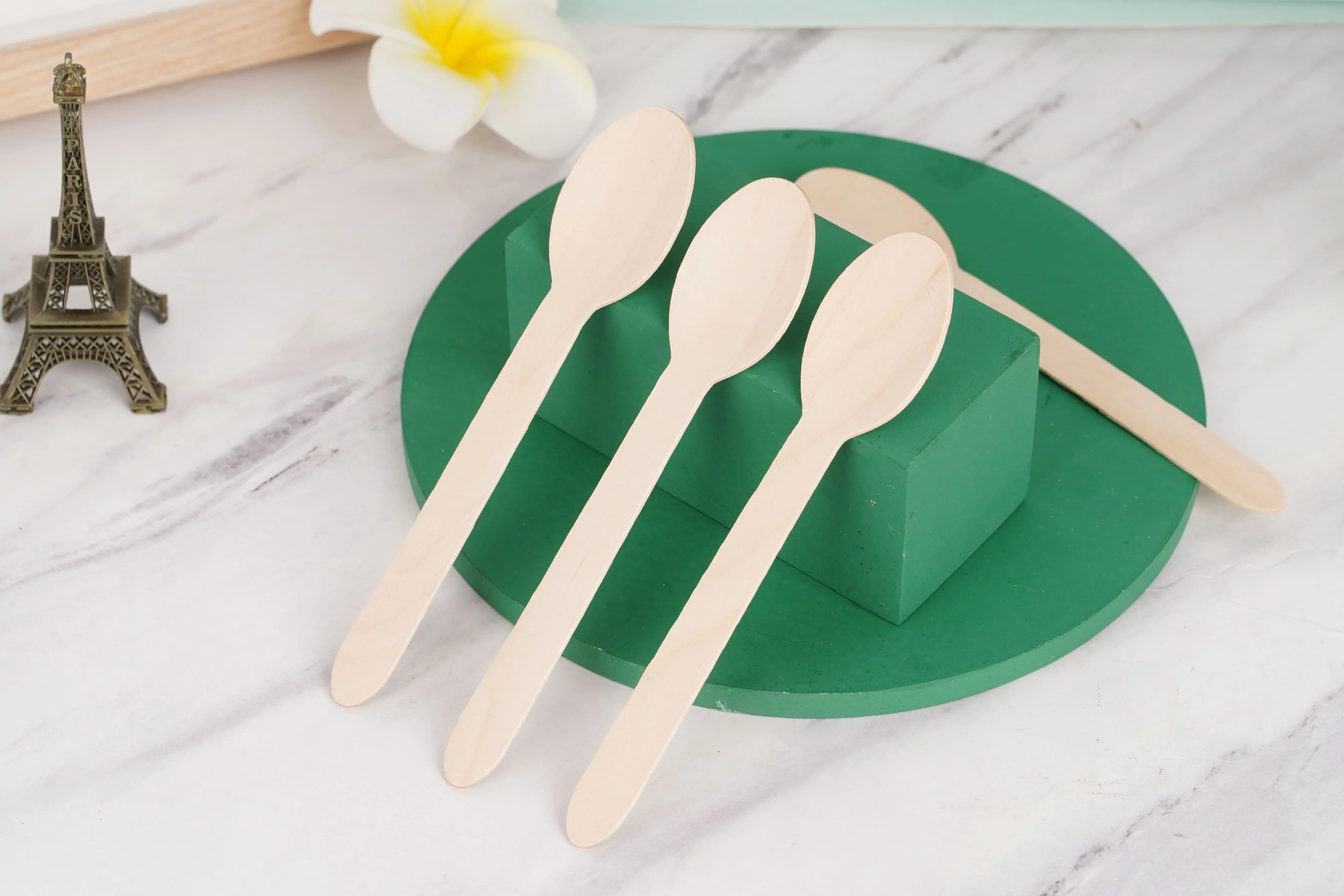 Набор деревянных одноразовых столовых приборов Экологичная биоразлагаемая Компостируемая деревянная посуда