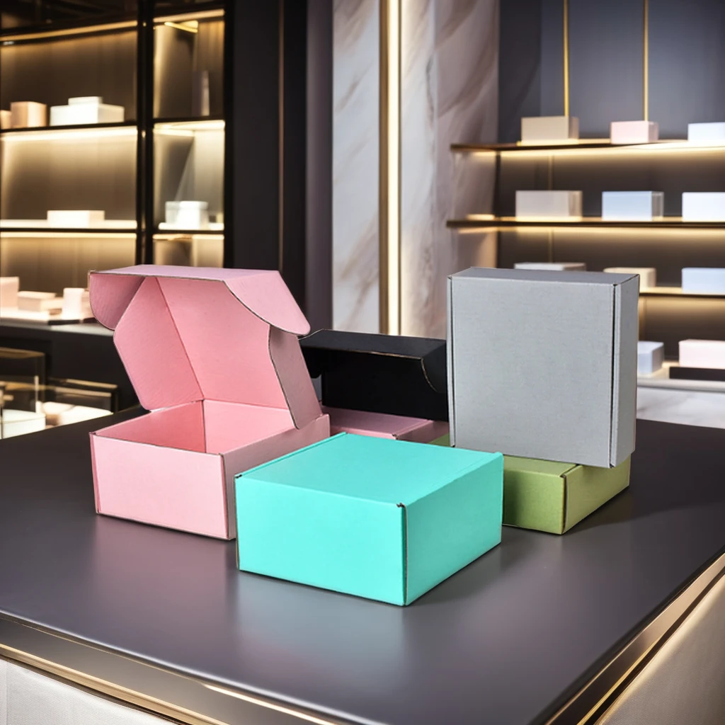 Custom Wholesale Biodegradable Pink colorful Fold Corrugated Kraft Paper Box Cardboard Mailer Custom Shipping Boxes