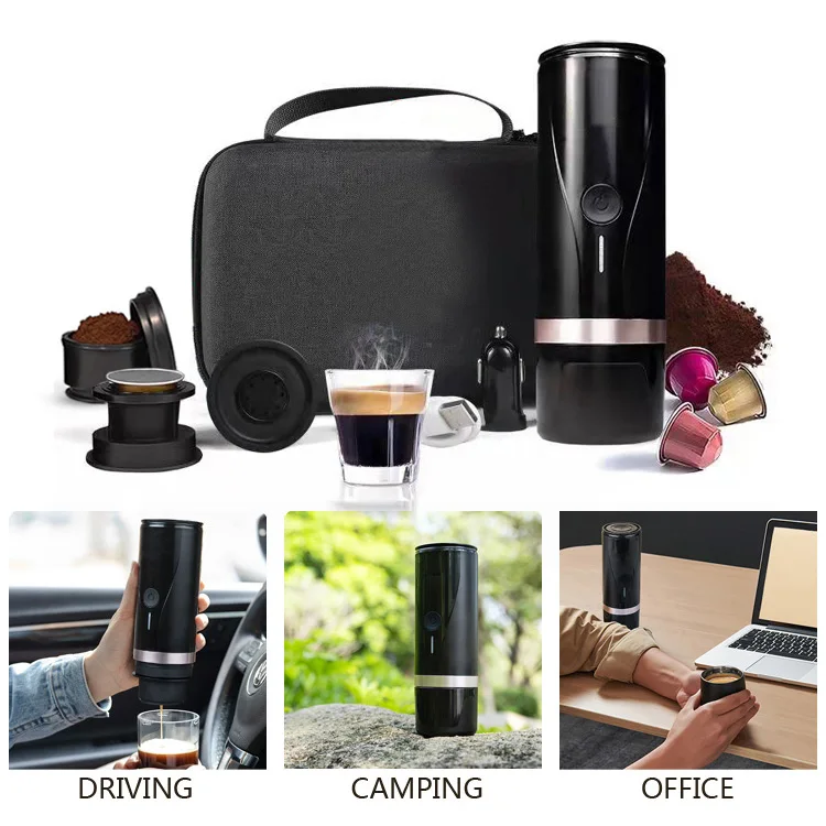 Electric Travel Mini Coffee Maker Portable Automatic Italian Espresso Coffee Machine Caputino Machine Camping 90 ABS for Travel
