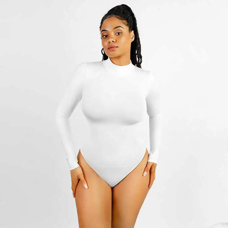 hexin Wholesale custom logo Breathable slimming seamless slimming long sleeved tight shapewear bodysuit