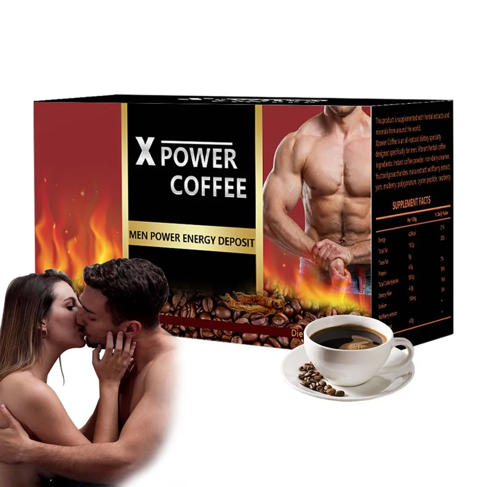 Private Label Herbal Healthy Organic Herbs Man X Power Custom Coffee Instant Maca black Coffee for men
