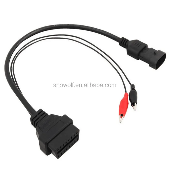 3 Pin Male To 16 Pin Female OBD2 Diagnostic Adapter Cable Connector For Fiat Alfa Romeo Lancia OBDII Connector