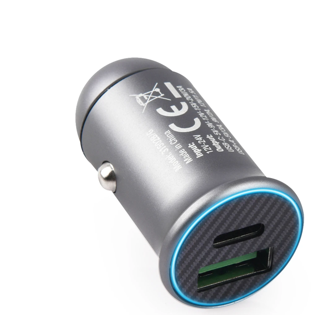CE ROHS KC car charger car usb charger PD45W and QC3.0 phone charger car