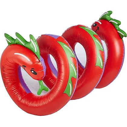 PVC Inflatable snake toy Water Sport Play Two Headed Curly Serpent Pool Float