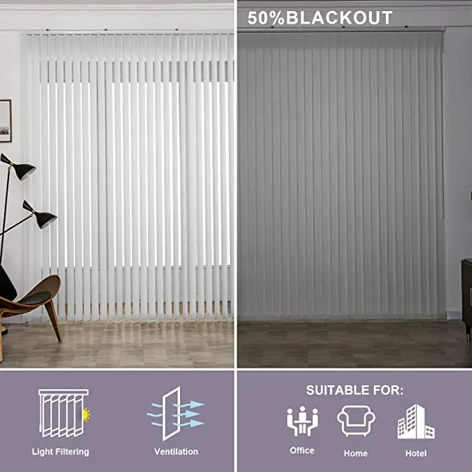Favourite Water Proof Customized Pvc Slat Vertical Blinds Bottom Weight China