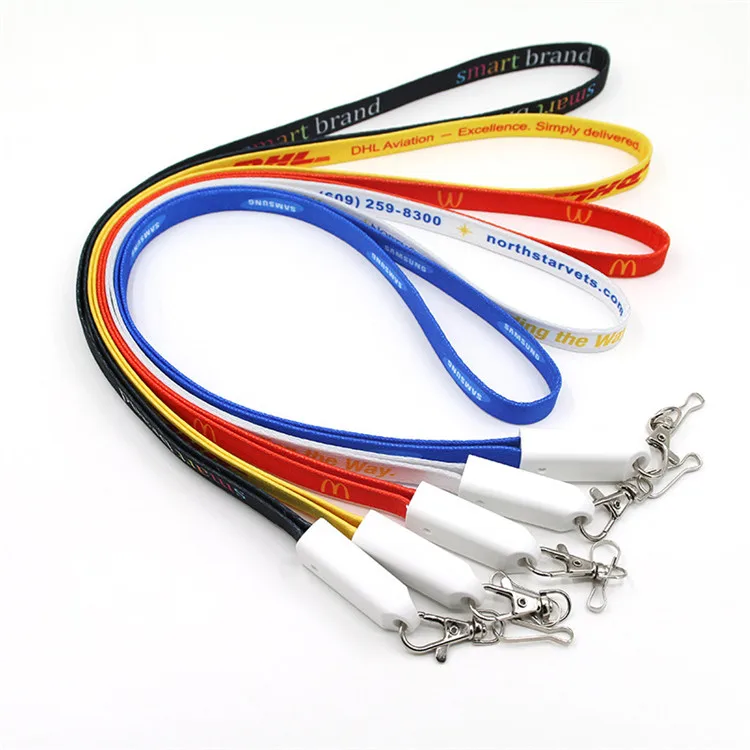 2021 Hot Selling Product Braided Data Cable Multifunctional Lanyard Cable 2 in 1 Lanyard Charging Cable
