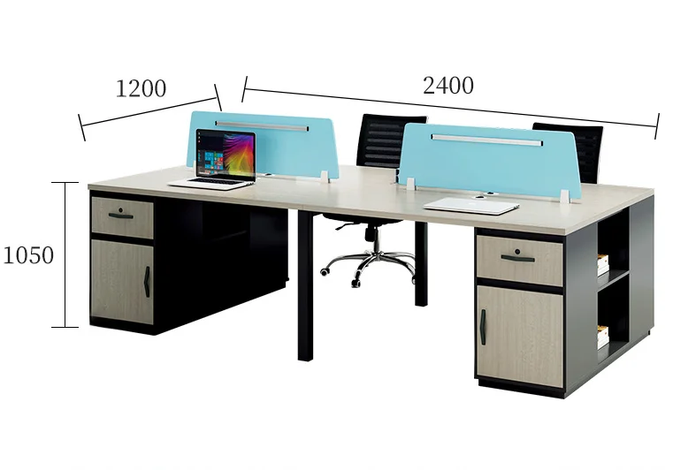 Cubicle Partition Flexible 4 Person Office Desk Modern Table Office Furniture