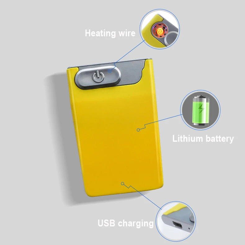 Business gifts rechargeable fancy cigarette square USB coil lighter